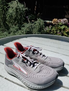 Altra Torin 7 Size US 11 Wide. Grey Red Colorway. Good/Excellent Used Condition